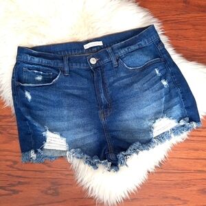 SO Vintage Stretch Hi Rise Distressed Jean Shorts